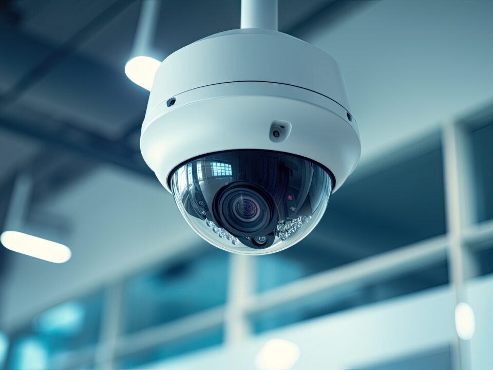 Office building CCTV camera ensures round the clock video recording providing safety from theft through digital surveillance